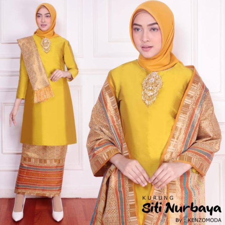CR - Set Baju Kurung Rok Songket Dan Selendang / Baju Kurung Melayu Kain Songket TERLARIS