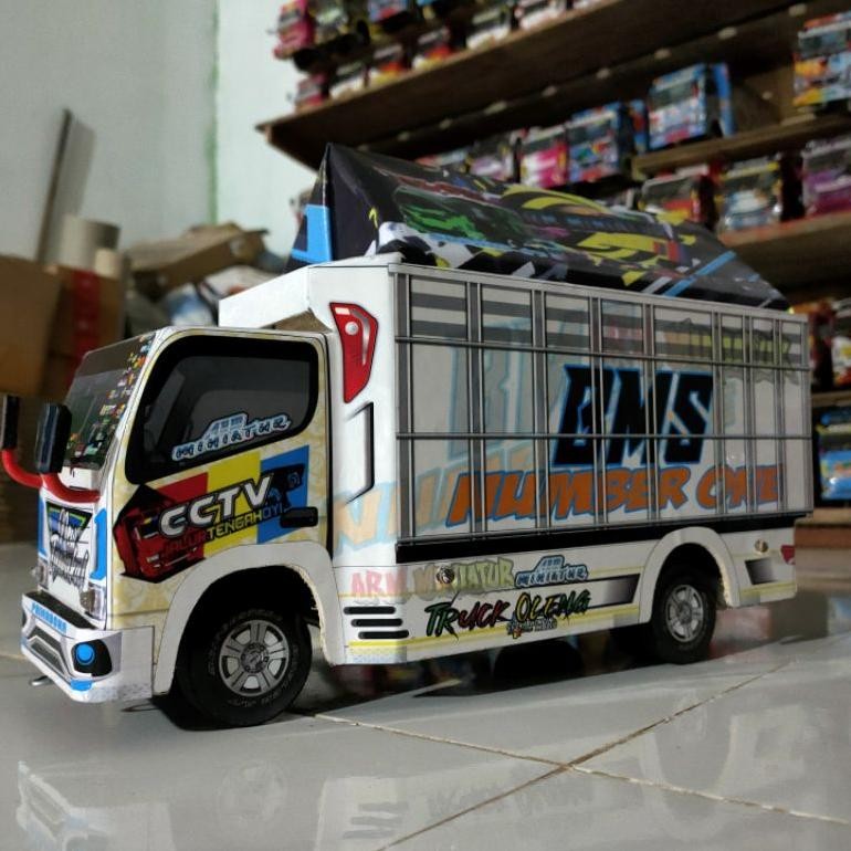 Miniatur Truk Oleng Kayu Terbaik Mainan Anak Mobil Remot Control Tawakal 5 Full Lampu