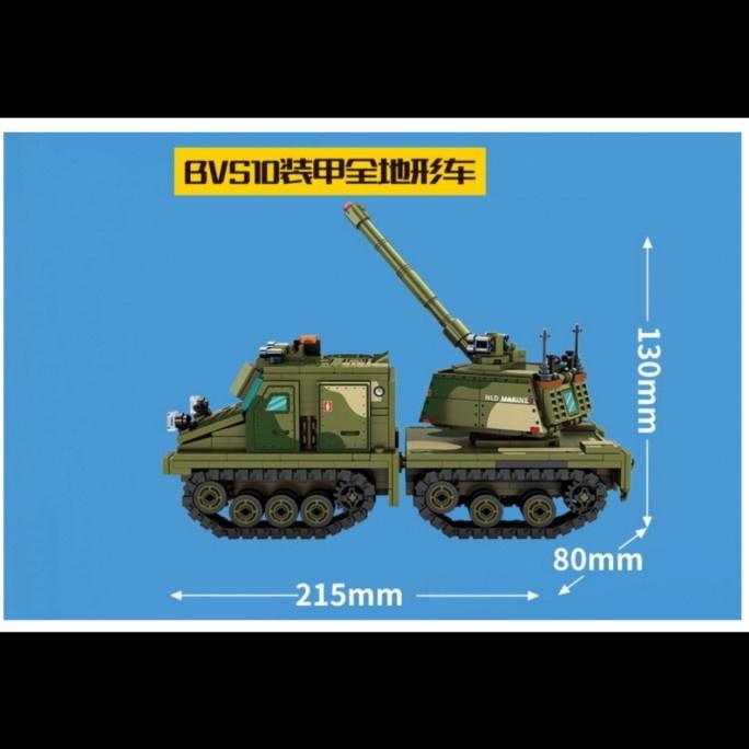 Sembo Block Survival Warfare 2in1 Tank 207003 Leopard 2A6 to BVS Brick