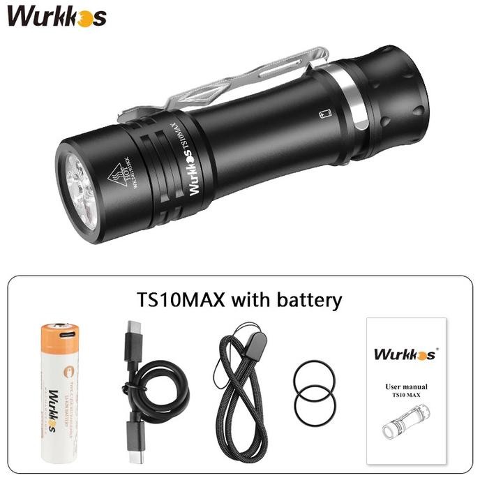 Murah Wurkkos Ts10 Max 18650 2500Lm 157M Nichia 519A Edc Flashlight Senter