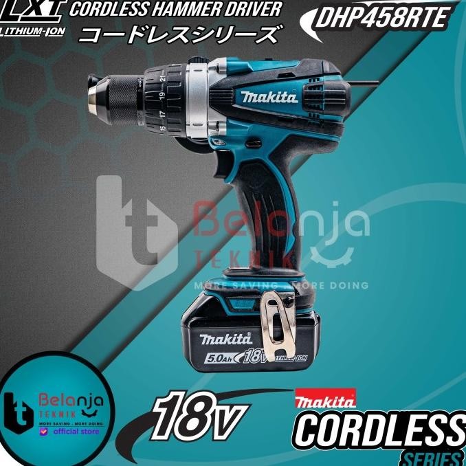 Sale Makita Mesin Bor Cordless Dhp 458 Rte 18 Volt Hammer Driver Dhp458Rte