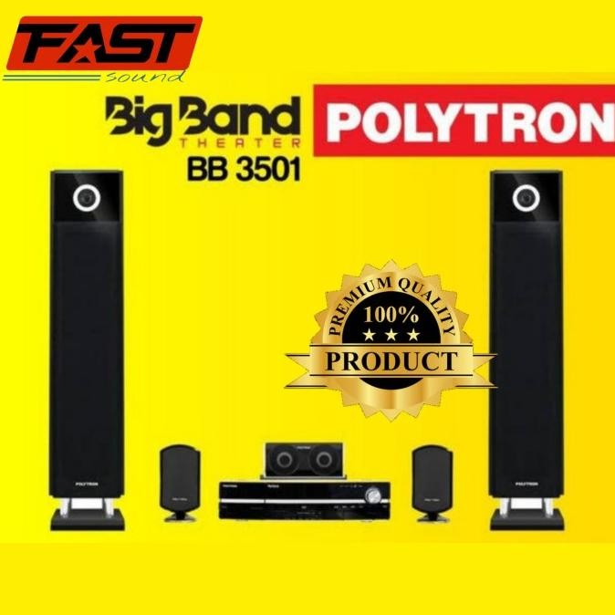Murah Polytron Bb 3501 Big Band Dvd Tape Deck Speaker Usb Mic Input Karaoke