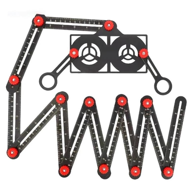 

1Pcs Angleizer Template Tool 16 Sides Aluminium Alloy Angle Template Multi Angle Ruler Angle Measuring Protractor Tool