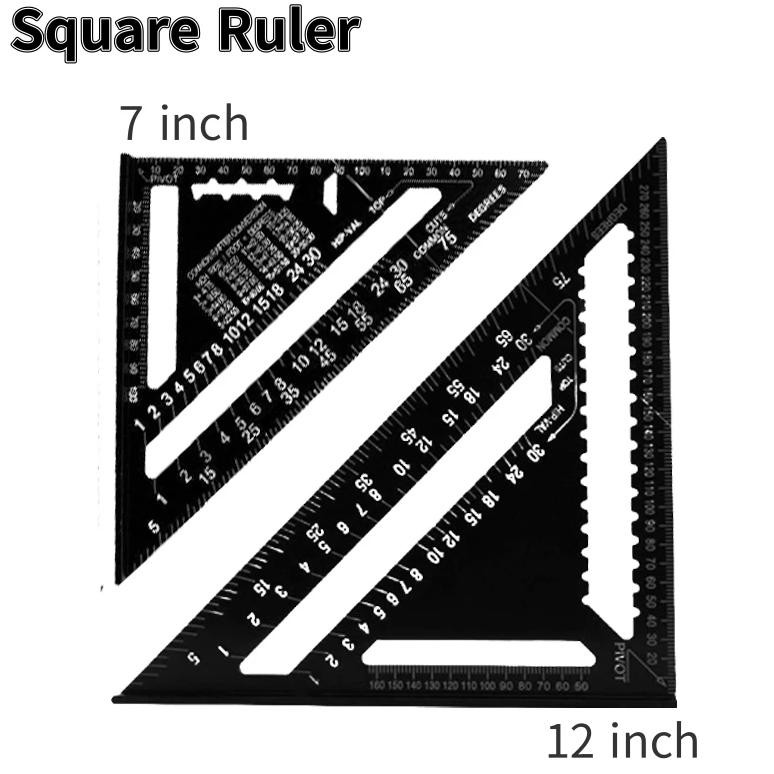 

12/7 Inch Rafter Square Carpenter Measuring Layout Tool Alloy Metal Triangle Ruler Protractor For Woodworking And Carpentry