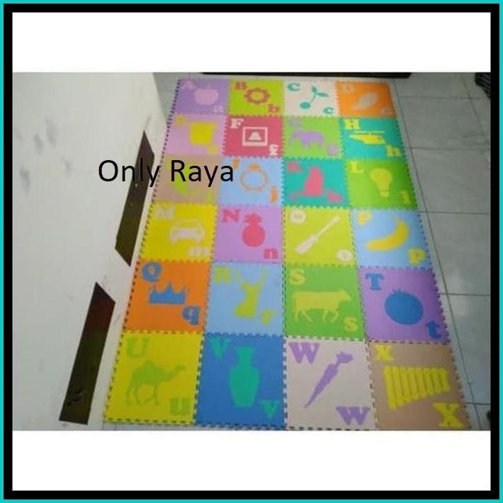 EVA MATRAS ABJAD HIJAIYAH HURUF PUZZLE TIKAR LANTAI VARIAN WARNA 30X30X1 CM
