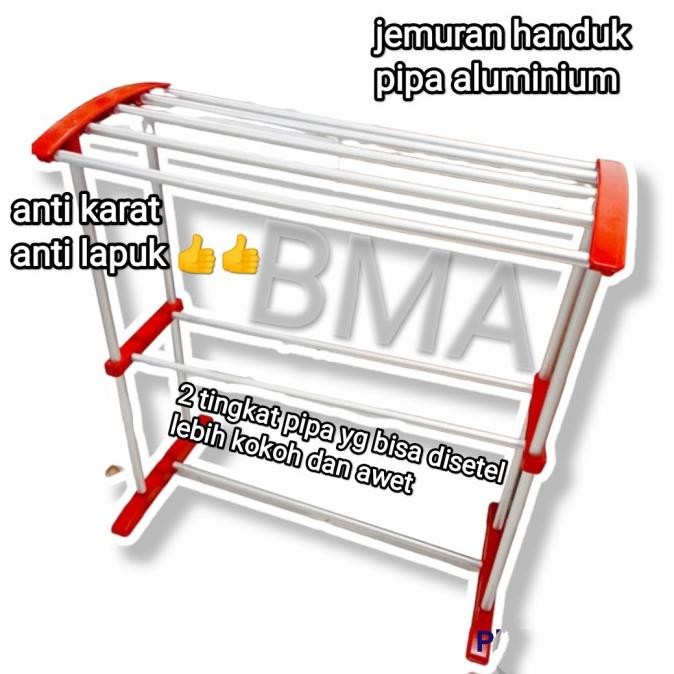 jemuran handuk aluminium 2 tingkat grosir murah promo