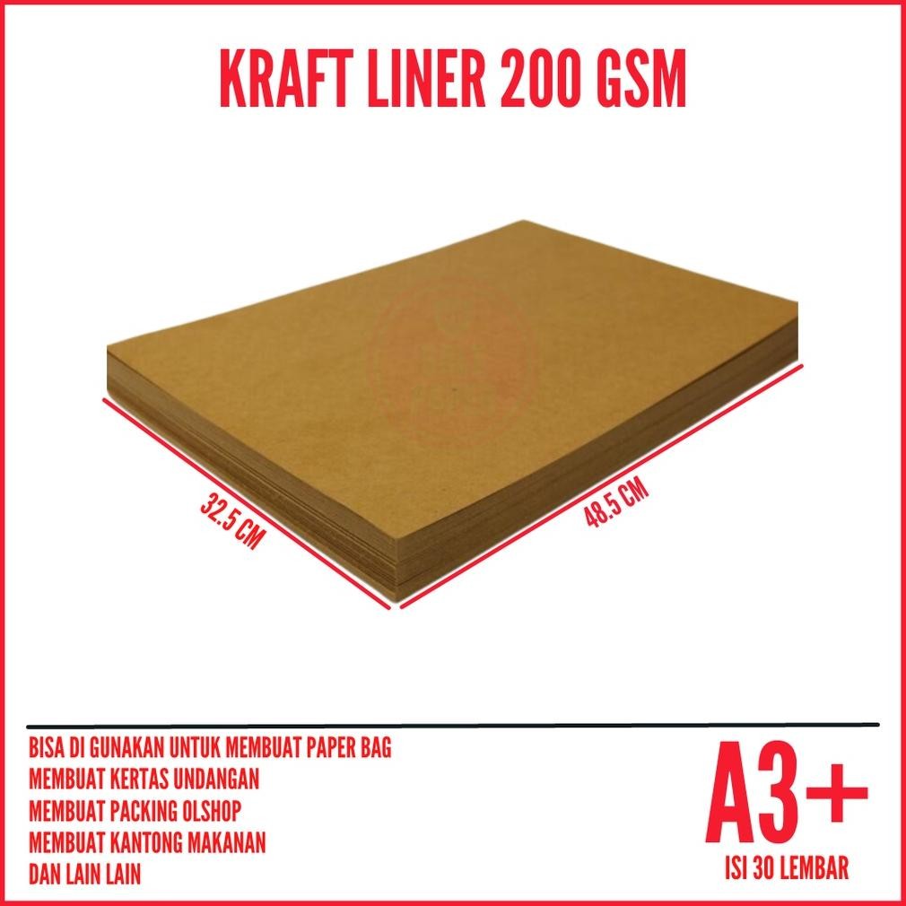 

NEW KERTAS PAPER BAG LEMBARAN 200 GSM KRAFT LINER A3 PLUS ISI 30 LEMBAR / BAHAN PAPER BAG / BROWN KRAFT PAPER GOOD PRODUK SIAP KIRIM