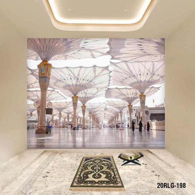 Wallpaper Dinding 3D Custom Islami Latar Masjid Nabawi (20Rlg-198) - Asli