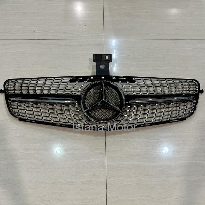 Grill Diamond Mercedes W204 Black With Emblem Logo Original Dan Terpercaya