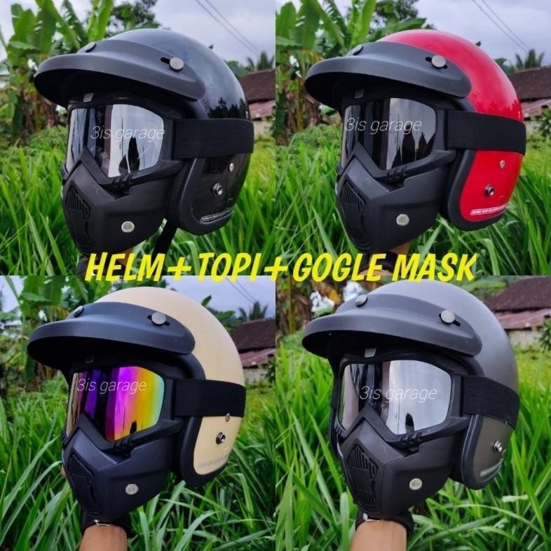 HELM RETRO BOGO GOGLE MASK TOPENG