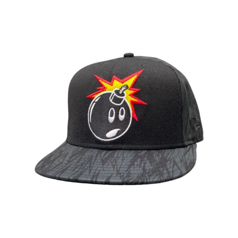 Topi Snapback Fitted Era 59Fifty x Bom Black Grey Second Original Murah