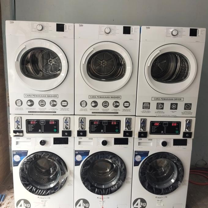 Sale 1 Set Stacker Beko Koin / Tap Card Mesin Cuci Dan Pengering Laundry