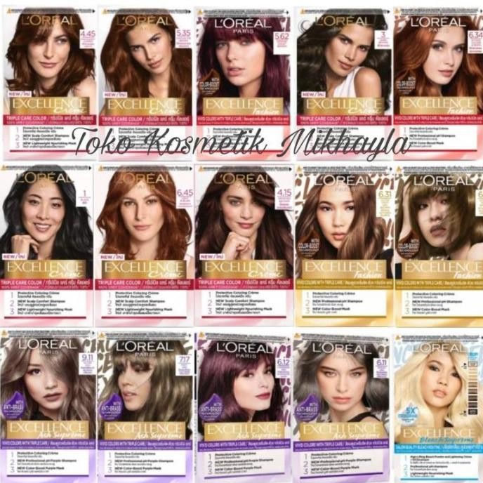 Loreal Paris Cat Rambut | Pewarna Rambut Original Permanen TERMURAH |Loreal paris Excellence Creme H