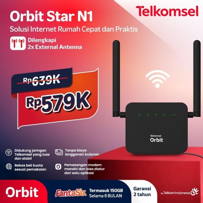 promo Telkomsel Orbit Star N1 Modem Wifi 4G High Speed Bonus Data