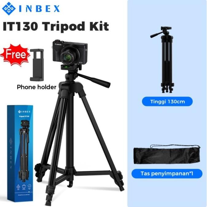 INBEX IT130 Tripod 130cm Profesional Tripod Handphone/Kamera/DSLR+Bluetooth Remote - IT130