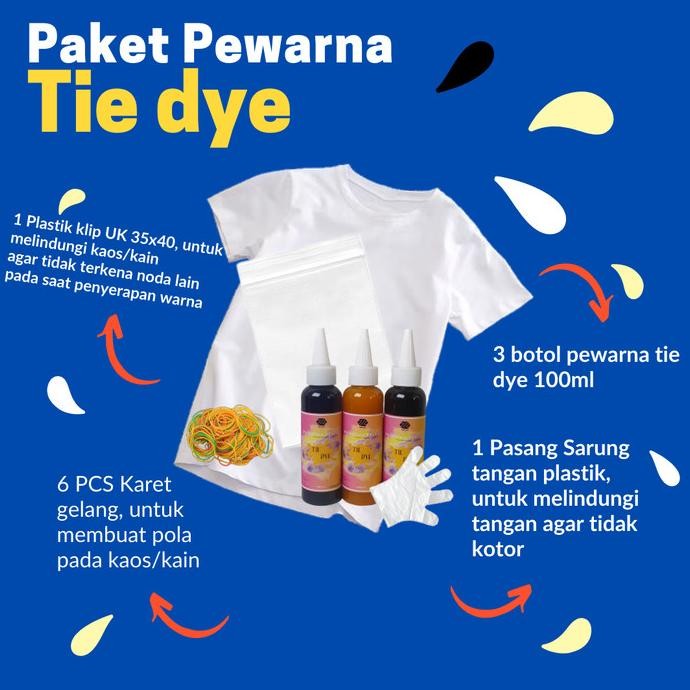 Paket Tie Dye Kit Kaos Anak Free Sarung Tangan Plastik Karet Plastik Ziplock Co