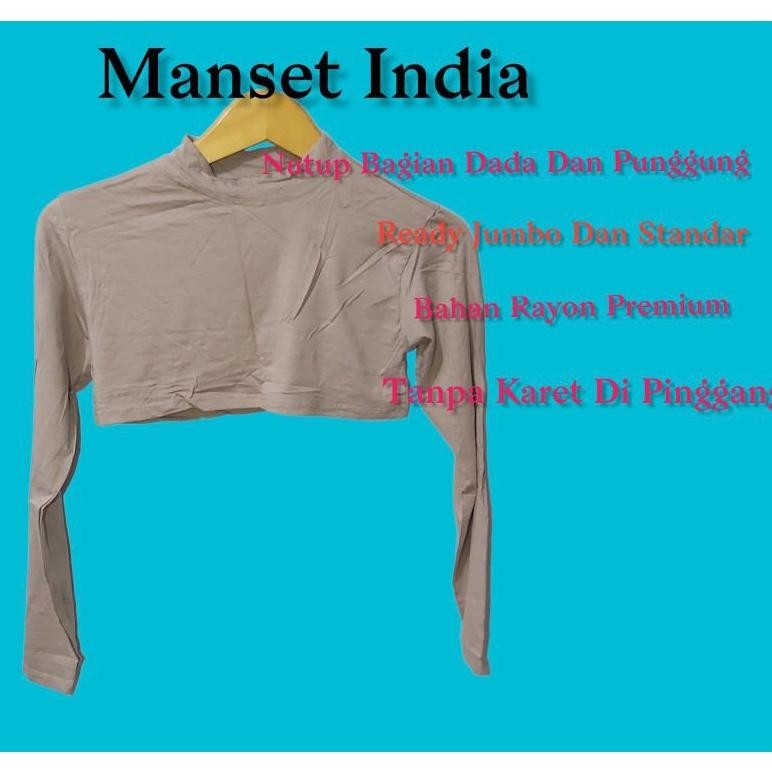 Manset India Crop Top Lengan Panjang Setengah Badan