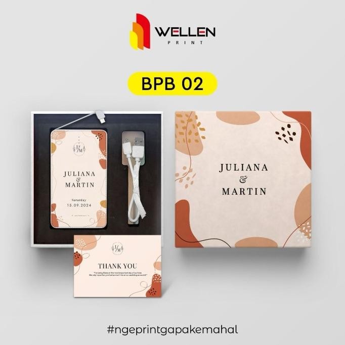 WELLEN PRINT Cetak Gift Set Power Bank Custom Print / Paket Souvenir Corporate Hampers Powerbank 100