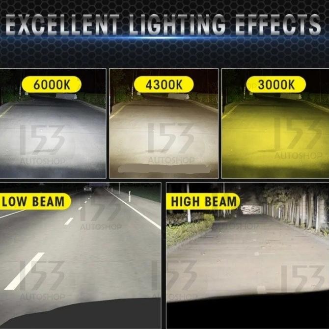 Bolamp Lampu H11/H1/HB3/HB4/H4 LED 50W 3 Warna