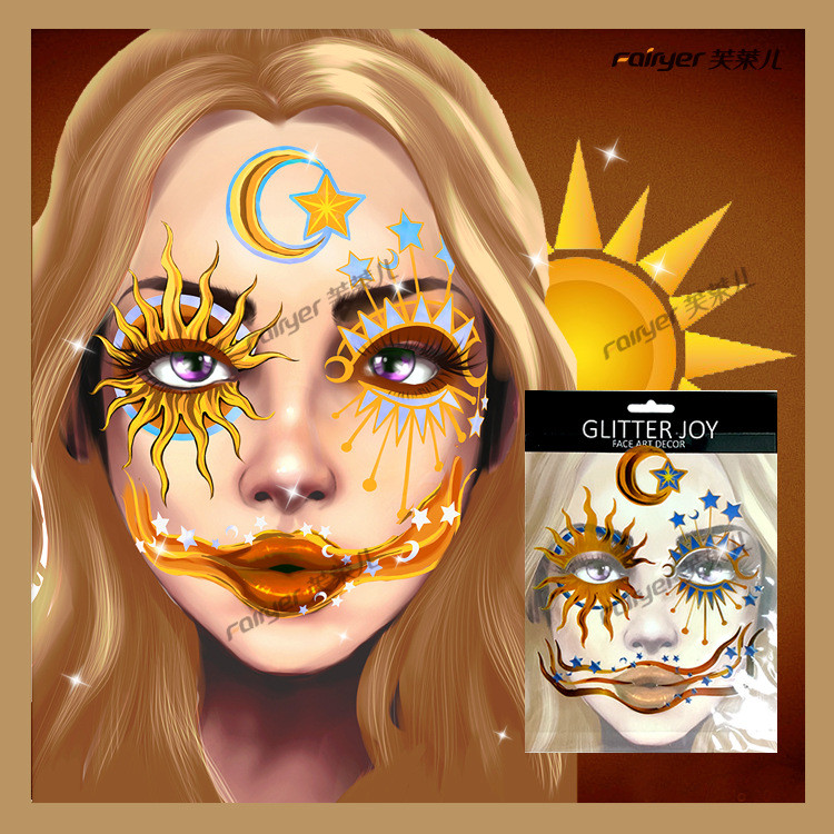 Face Paint Stickers Laser Stickers Tattoo Stickers Party Stickers Reflective Halloween Music Festiva