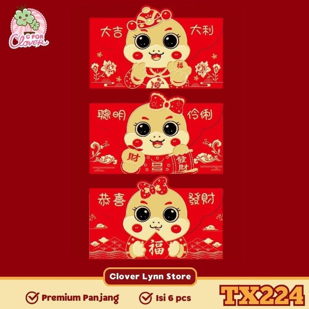 

Fx-2 Premium Angpao Panjang Imlek Tahun Ular 2025 Landscape Isi 6 Pcs Amplop Hongpao Chinese Newyear Snake Year