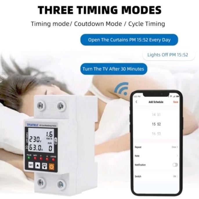 Spesial Mcb Elcb Wifi Smart Tuya Energi Listrik Meter Kwh Protector Switch