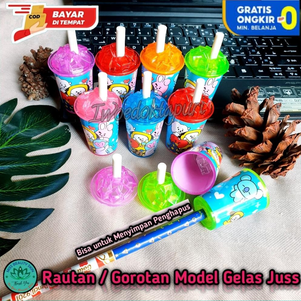 

yui-7 LNB-1217 Rautan Pensil Model Gelas Cup dan untuk tempat Penghapus Fancy Karakter Lucu Unik Korea Import 768 Harga Grosir Murah Promo Bisa Cod Murah Berkualitas