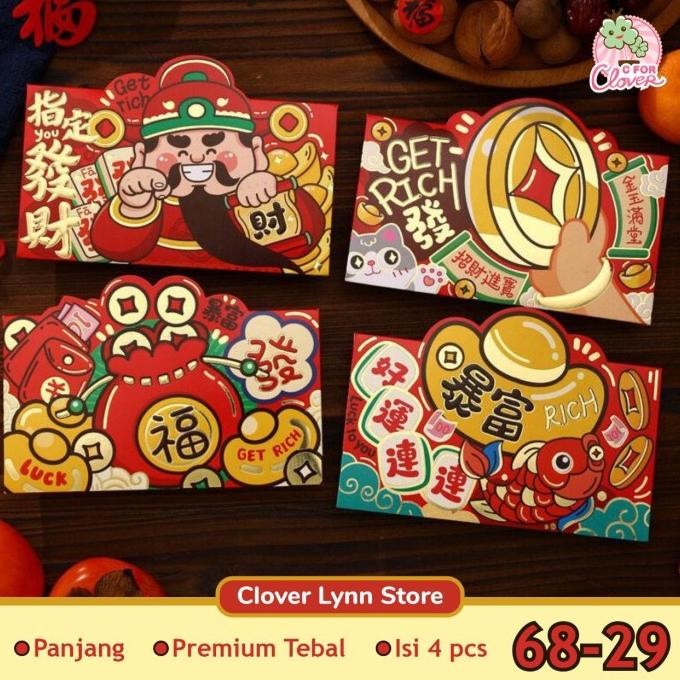 

Angpao Premium 3D Panjang Isi 4 Dragon Imlek Sincia Angpau Shio Naga Imlek Tahun Baru Hongbao Hong Bao Amplop Merah Murah Grosir Tebal