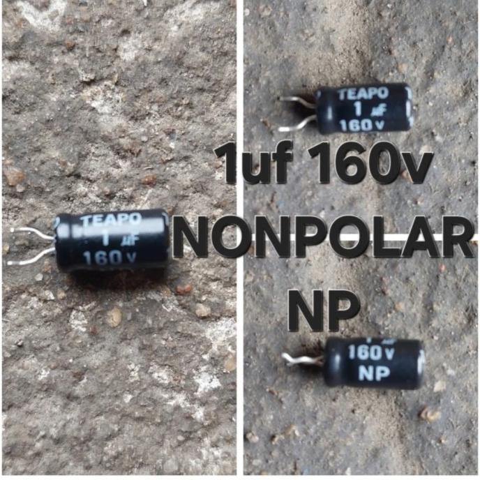 Baru (2) ( 1 uf 160v NP NON POLAR  ) 1UF 105 100V 160V  ELKO ELCO TAMPA POLARITAS MIKRO MICFO FARAT 