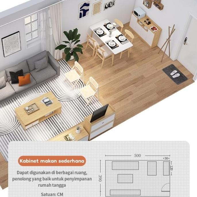 Bufet Lemari penyimpanan kayu / lemari penyimpanan sederhana / lemari penyimpanan multifungsi / lema