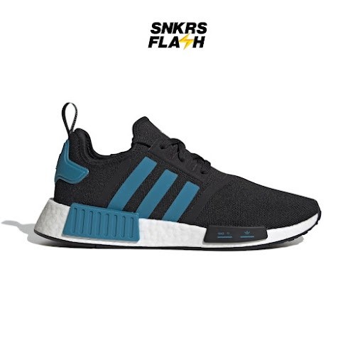 ADIDAS Nmd R1 Black Blue Sepatu Sneakers Wanita - HQ4461 - Size 38
