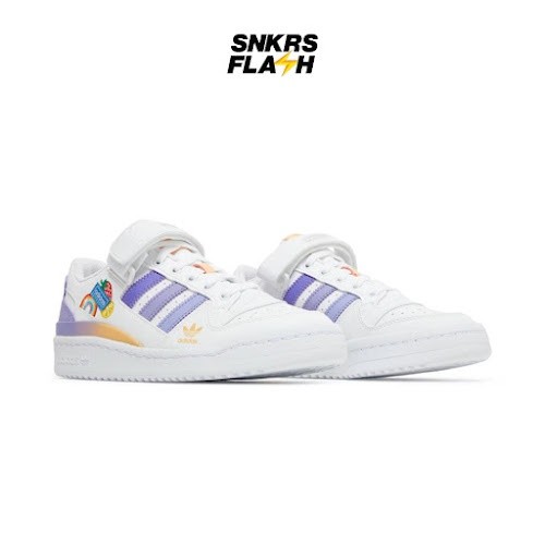 ADIDAS Kids Forum Low White Purple Sepatu Sneakers Anak - GY8209 - Size 35.5