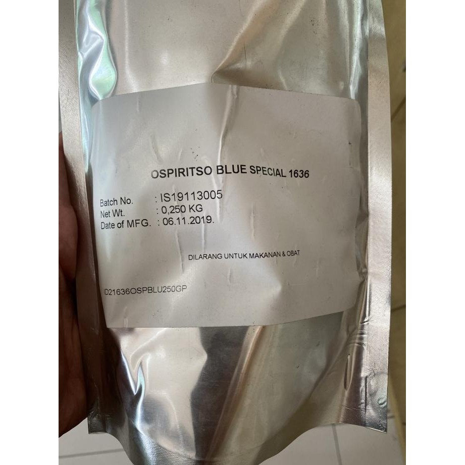 

Grosir Ospiritso Blue Special 1636 (Pewarna Basis Minyak / Solvent)