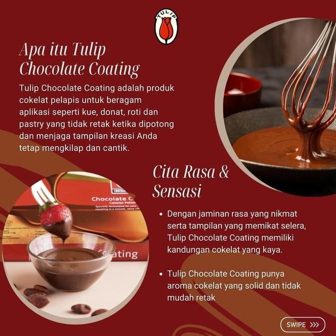 

Promo Tulip Chocolate Coating 1 Kg Coklat Pelapis Kue Glossy Mengkilap