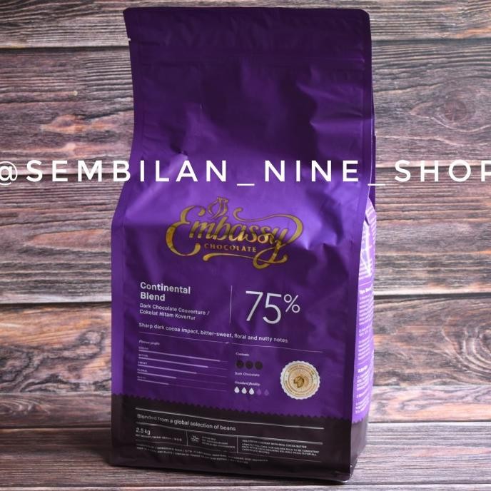 

Murah 250 Gram Tulip Embassy Continental 75% Dark Chocolate Couverture