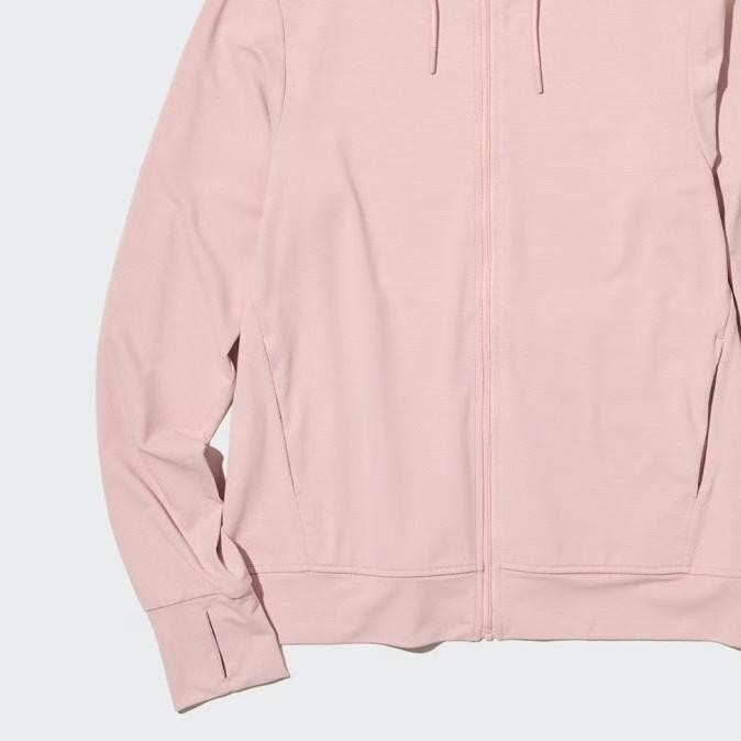 JAKET WANITA UNIQLO AIRism HOODIE UV CUT MESH JACKET 188210 PINK 10