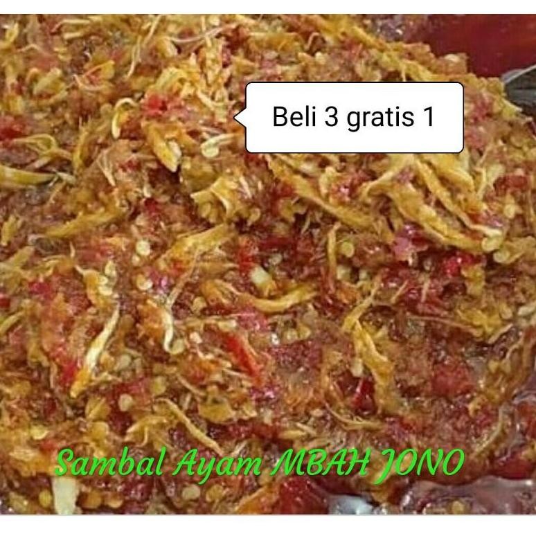 

Ter-98 Sambal Ayam Mbah Jono,150G.Promo Beli 3 Gratis 1