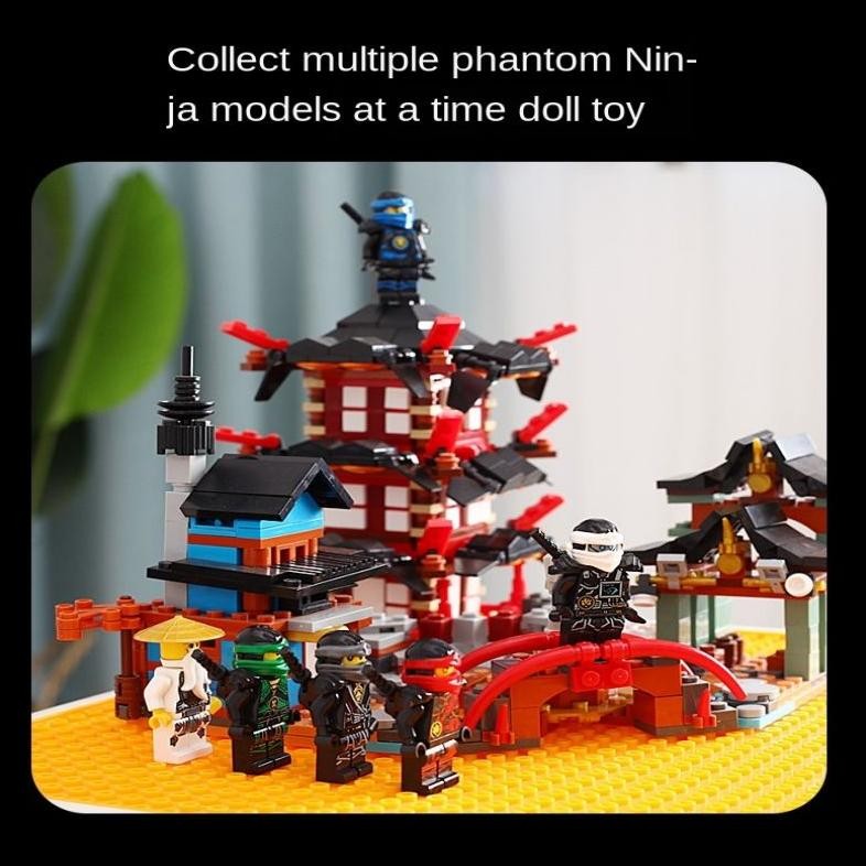 810Pcs 6 Figures Mainan Ninjago/Ninja Fire Temple Building Blocks
