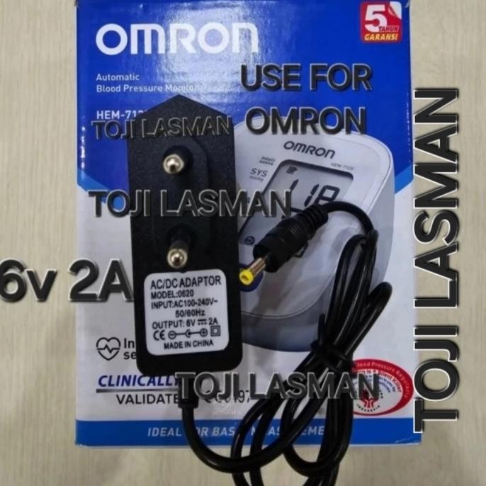Murah (  OMRON ADAPTER  )   USE FOR AUTOMATIC BLOOD PRESSURE MONITOR HEM INPUT AC 100V 240V 50HZ 6V 
