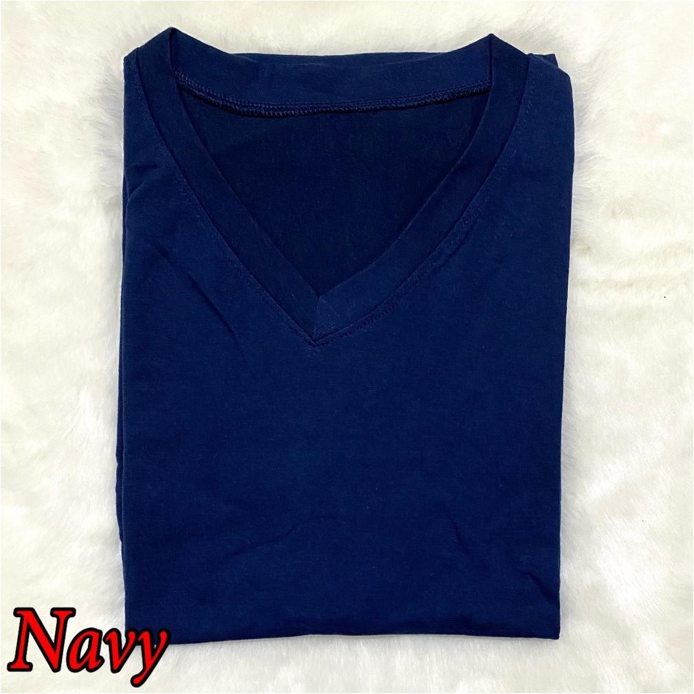 dw-45 uk-12 IWD Kaos V Neck Wanita Polos T shirt Blouse Lengan Pendek Premium VS-3330 Lokal Bukan Im