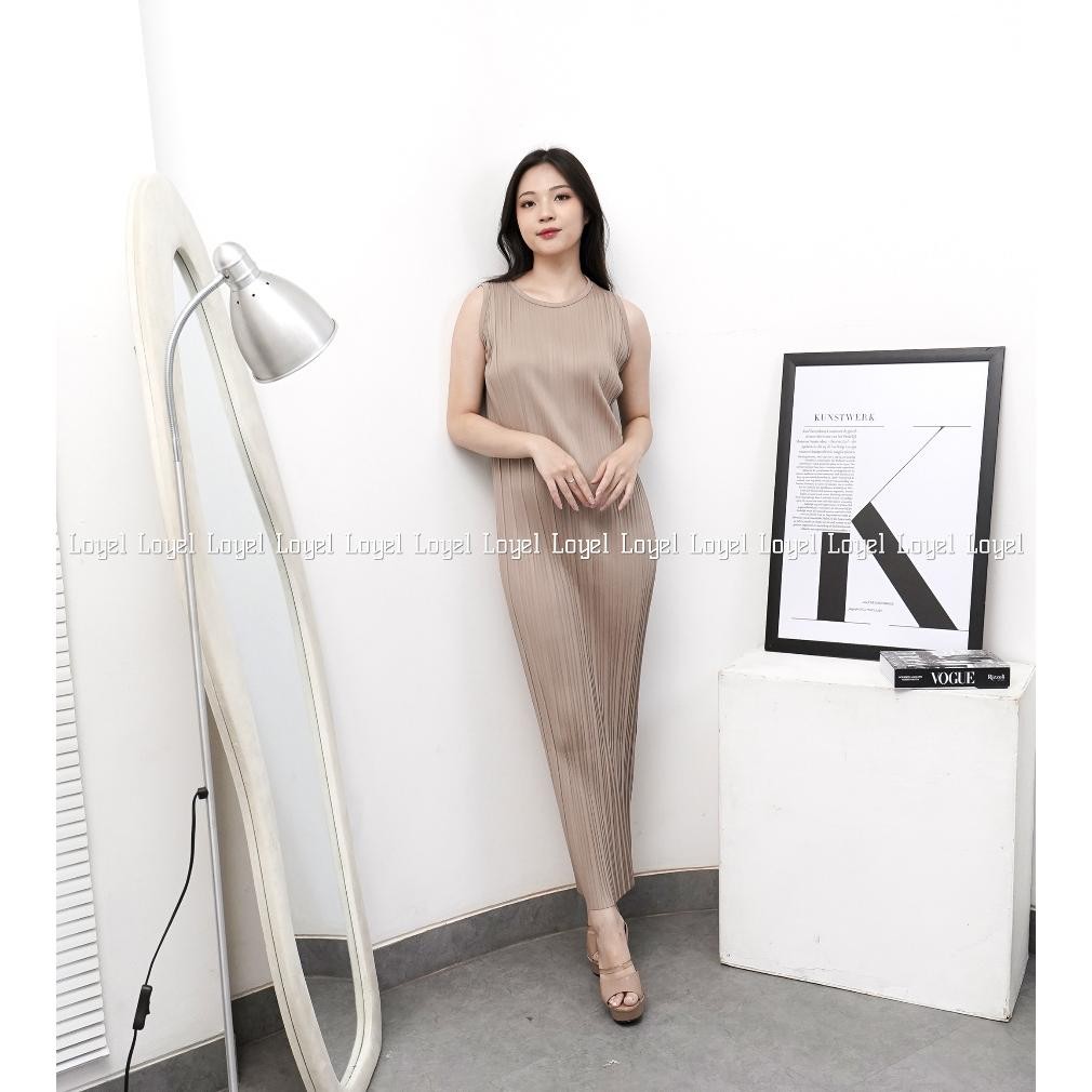 Fgk-24 Inner Dress Span Plisket Bb / Dress Bodycon / Dress Panjang / Gaun Plisket / Pleated Dress