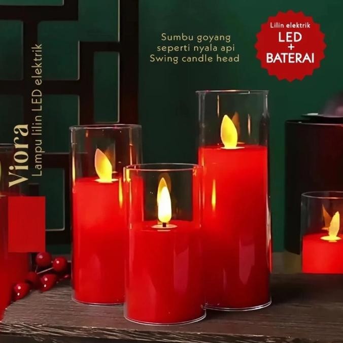 READY LAMPU LILIN LED SUMBU GOYANG LAMPU LILIN ELEKTRIK LILIN SEMBAHYANG IMLEK LAMPU LILIN MERAH POL