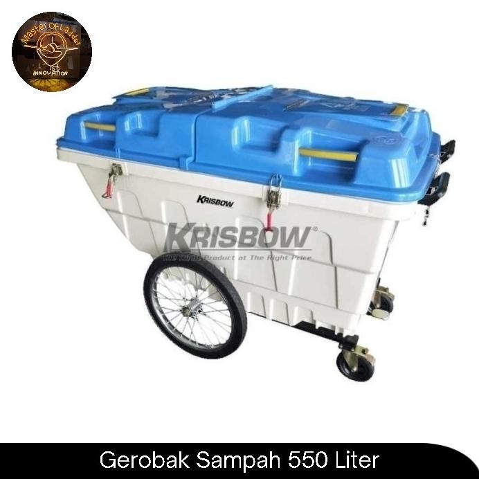 Terlaris Gerobak Sampah Krisbow Tempat Sampah Gerobak Besar Outdoor 550 Liter