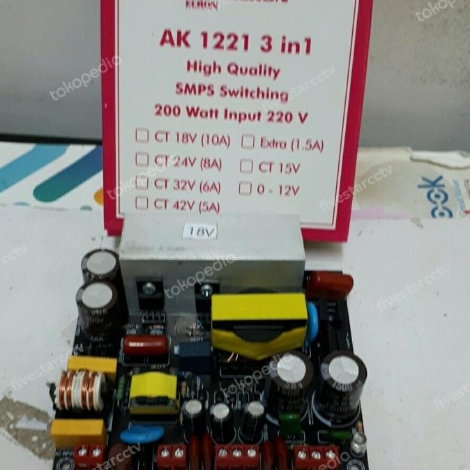 TRAFO SMPS SWITCHING 10A CT 18V EXTRA 1.5A CT 15V & - 12V [terbaik]