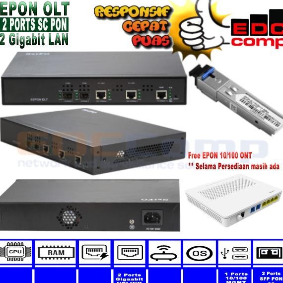 OLT EPON 2 PON 2 Gigabit LAN + 1 SFP PX20+++| EPON OLT 2PON 2GE Uplink