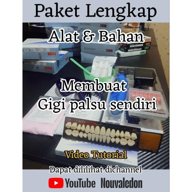 KALLIO 1 SET KOMPLIT GIGI AKRILIK DAN BAHAN CETAKAN POLA REPLIKA GIGI