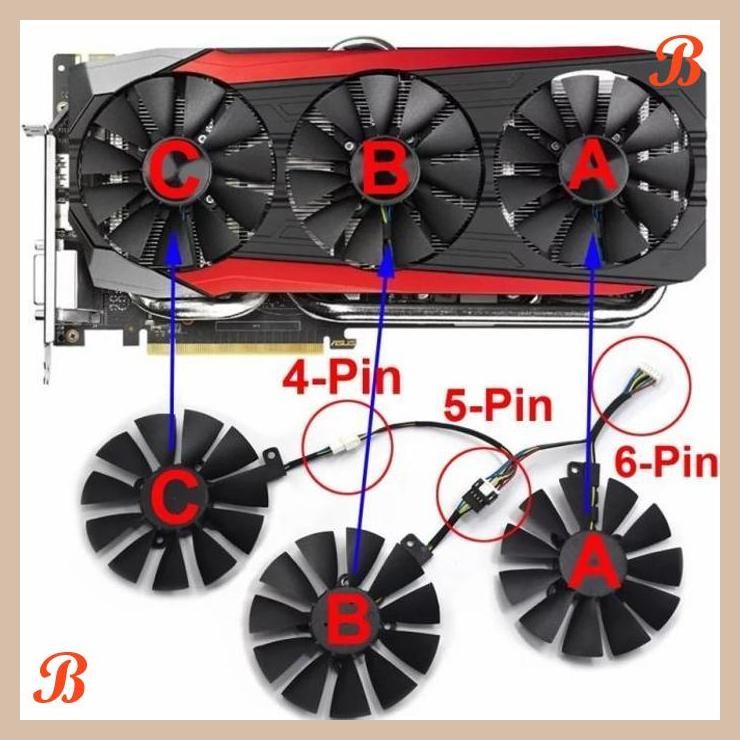 [SRP] Fan Vga ASUS ROG Strix R9 390x rx 580 8gb 1 set 87mm 6pin