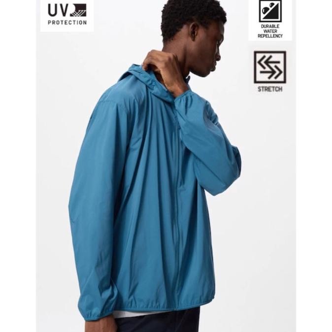 UNIQLO Jaket Parka Saku Pria Blue