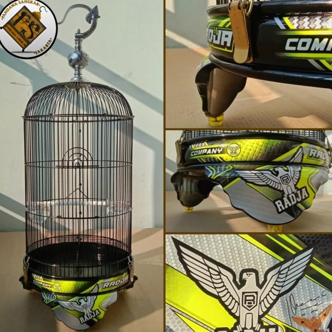 ready SANGKAR/KANDANG LOVEBIRD RADJA PVC DECAL HIJAU STABILO