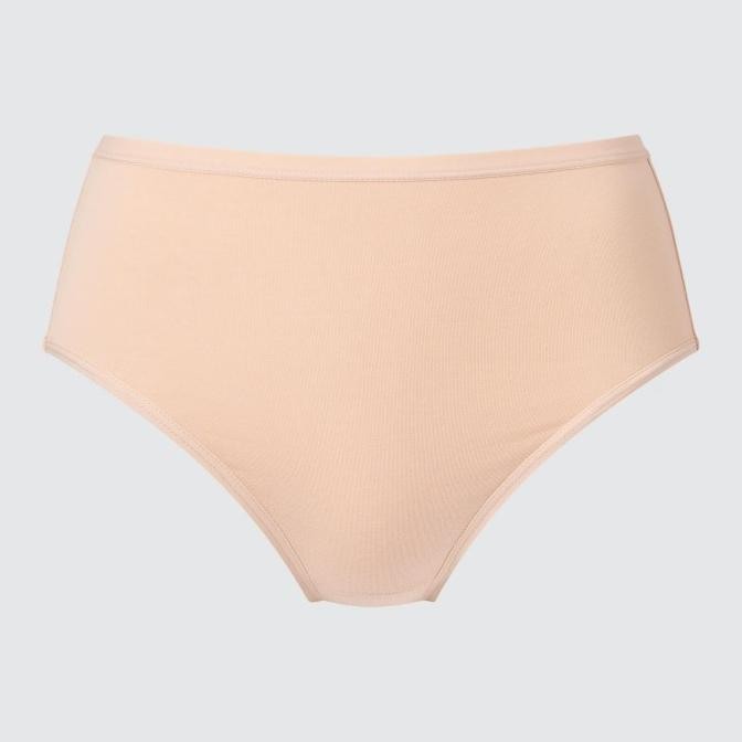 UNIQLO CELANA DALAM KATUN WANITA HIGH RISE Briefs UNIQLO 429902 BEIGE